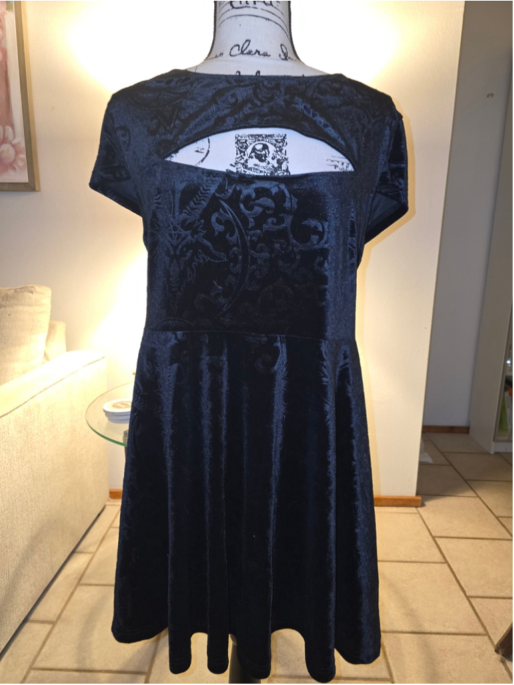 Killstar Blasphemia Velvet Keyhole Skater Dress Size XL NWOT